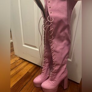 Dolls kill pink boots